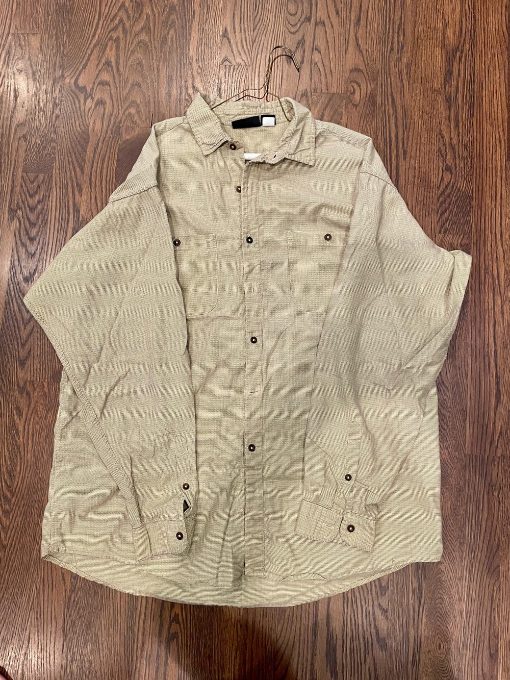 Vintage Patagonia Men's Lightweight Button-Up Shirt in Light Beige